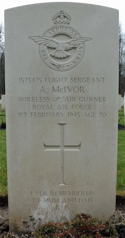 Sgt Alexander McIvor<br/><br /><br />died February 1st, 1945